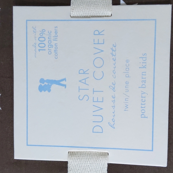 Brand New! Pottery Barn Kids Organic Cotton Twin size Star Duvet Cover in Brown - Picture 2 of 6